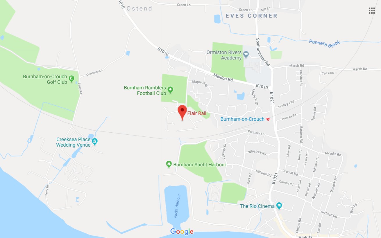 reproduction of the Google map showing our location.